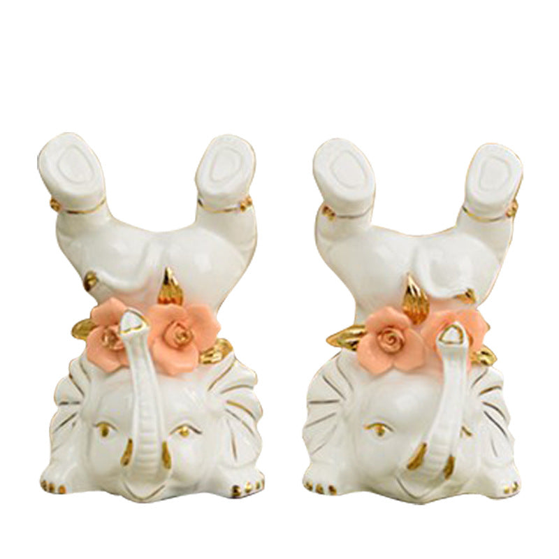 Modern Ceramic Elephant Statue – Stylish Home Decor Accent for Wine Cabinet, Living Room TV Console & Bedroom  Product Description