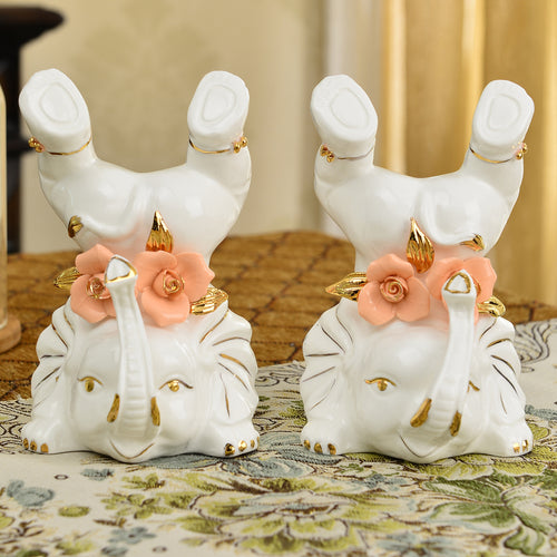 Modern Ceramic Elephant Statue – Stylish Home Decor Accent for Wine Cabinet, Living Room TV Console & Bedroom  Product Description